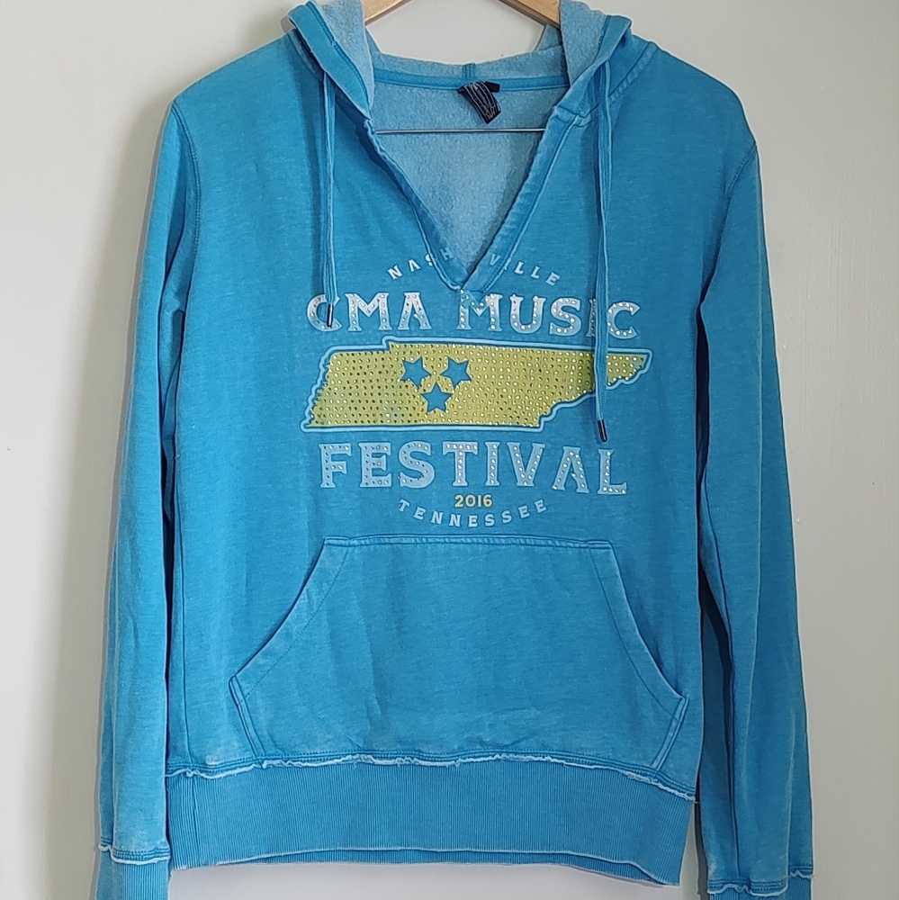CMA Music Festival Blue Hoodie with Kangaroo Pocket